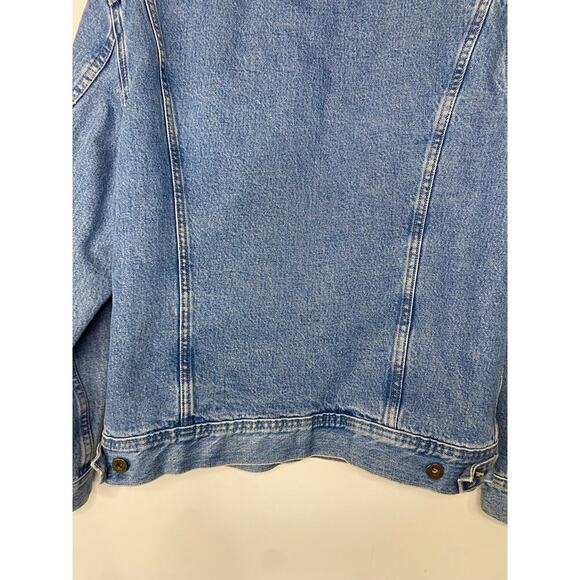 Women Vintage Lee Dungarees Lined Button Up Jean Jacket Med Chore Coat Country - Picture 12 of 16